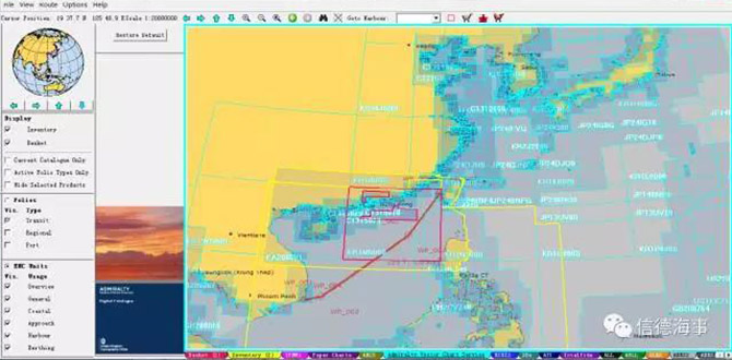 如何在电子版航海图书总目录中进行海图
