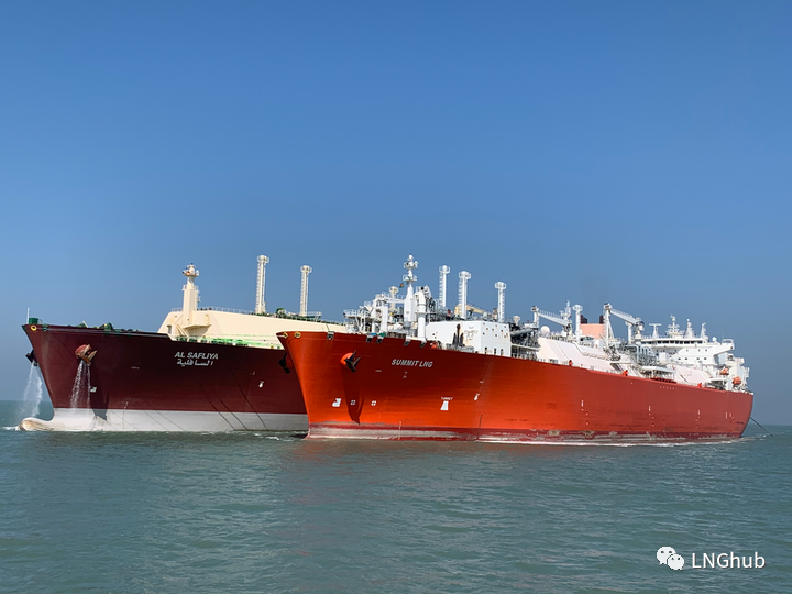 卡塔尔天然气的q-flex型(21万方 lng运输船al safliya号和fsru