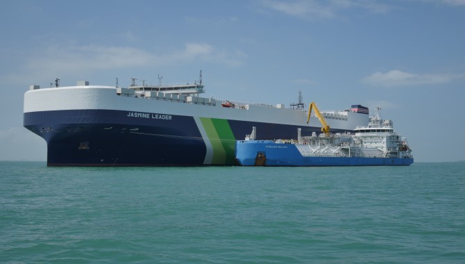 NYK and FueLNG Achieve First LNG Bunkering of PCTC 