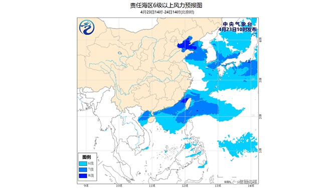 海上大风预警：黄渤海将有7～8级、阵风
