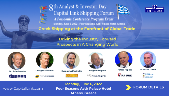 June 6|8th Analyst & Investor Capital Link Ship