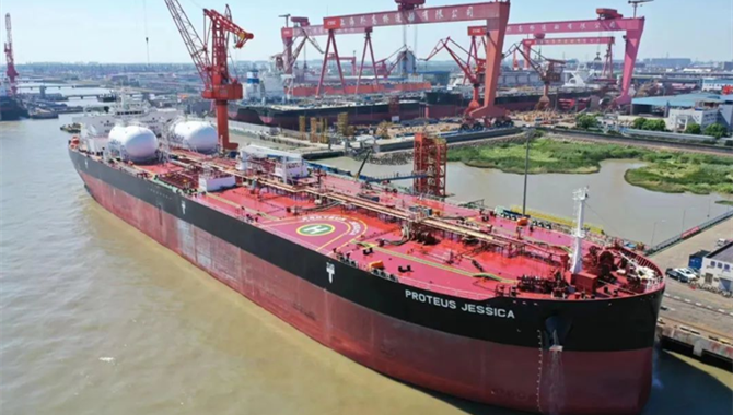 Waigaoqiao delivered the first 109,000DWT Aframax p