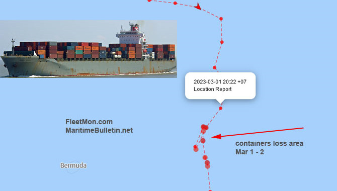 MSC container ship lost overboard 46 containers, Be