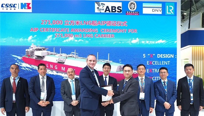 LR授予全球最大液化天然气运输船设计原