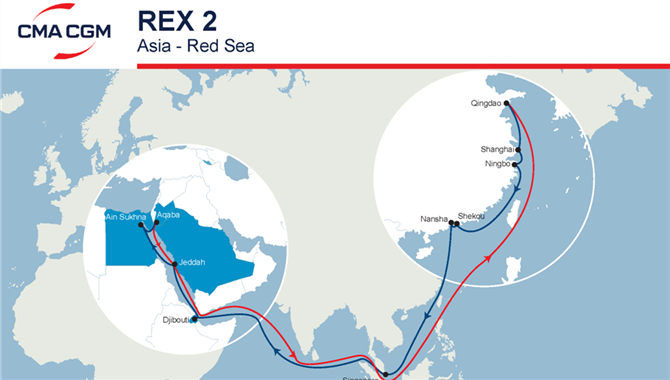 达飞旗下REX2航线全新升级 CMA CGM REX2 Ser