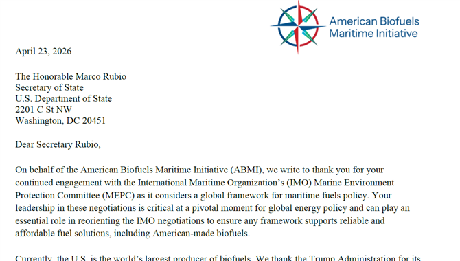 美国农业组织喊话鲁比奥，希望在IMO支持